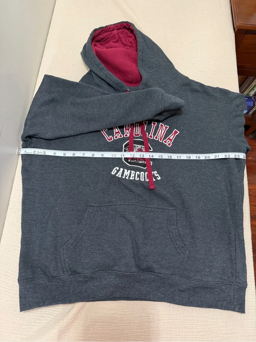 Stadium Athletics Men's Charcoal Hoodie with Maroon Accents